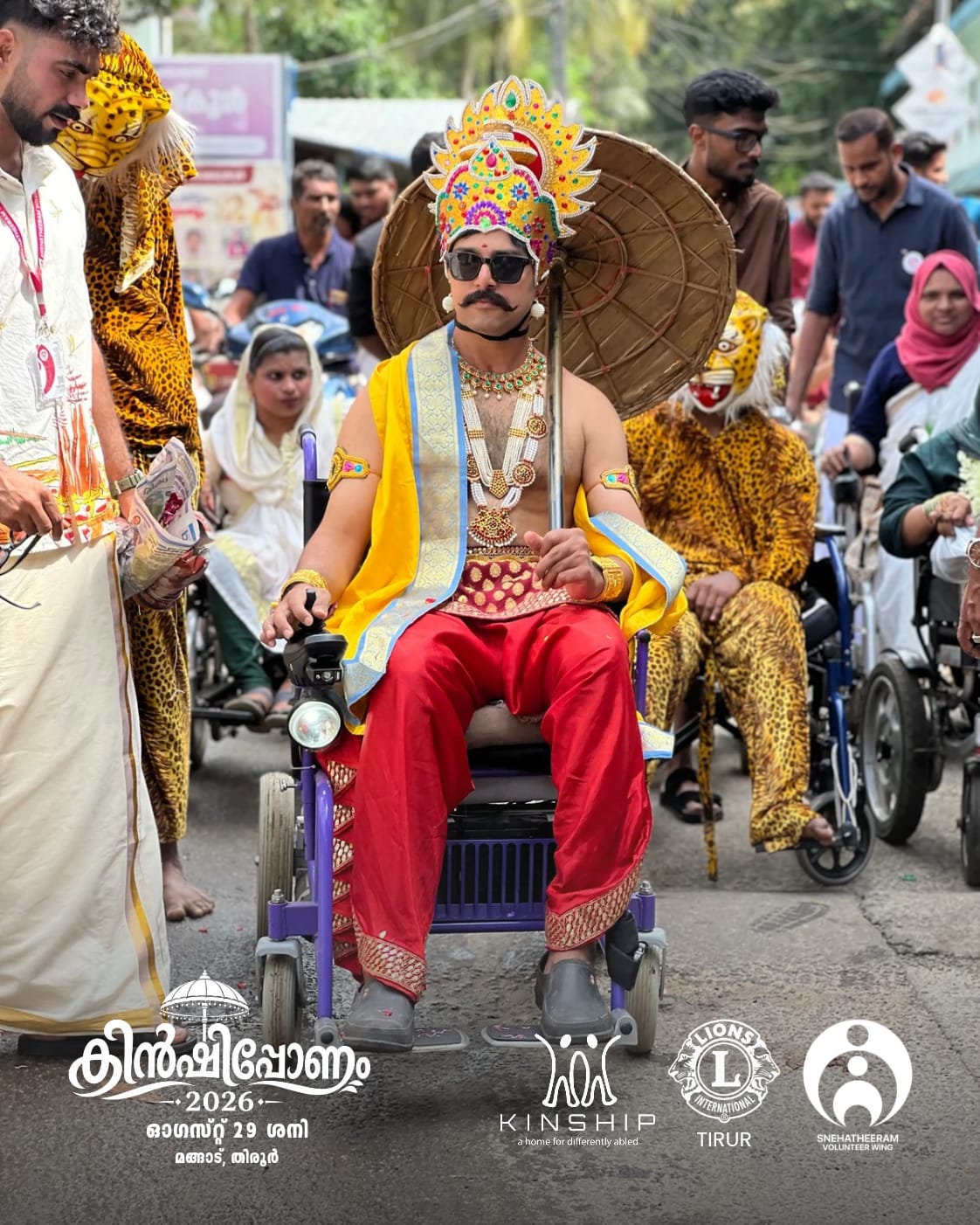 A Kinship participant dressed as Mahabali for Onam